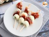 Recept Aperitivní kebab z mozzarelly, sušené šunky a sušených rajčat