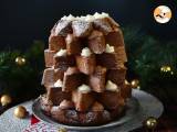 Recept Brioška pandoro plněná krémem nutella a vanilkovým krémem ve tvaru vánočního stromku.