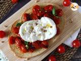 Recept Bruschetta s pečenými rajčaty a burratou