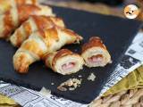 Recept Croissanty z listového těsta s bešamelovou omáčkou, šunkou a sýrem