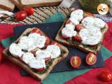 Recept Bruschetta s pestem, cherry rajčátky a sýrem mozzarella