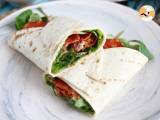 Recept Sendvičový wrap s chorizem, avokádem a rajčaty