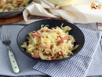 Recept Bílé zelí se slaninou