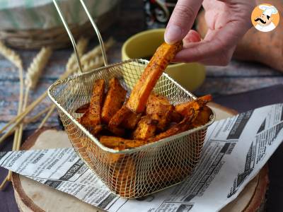 Recept Sladké bramborové hranolky ve fritéze air fryer, křupavý a žvýkací výsledek!