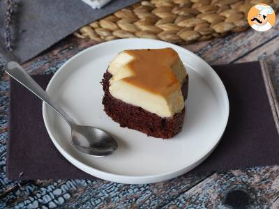 Recept Choco flan, dokonalá kombinace vlhkého čokoládového dortu a vanilkového karamelového flanelu.