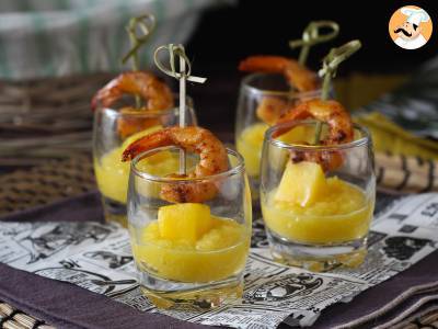 Recept Krevety a mangové verriny jako sladký a slaný aperitiv