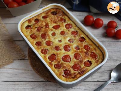 Recept Slaný clafoutis s cherry rajčátky a tuňákem