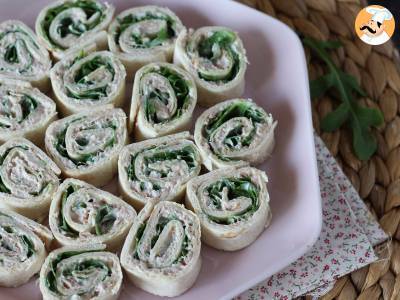 Recept Aperitivní wrapy s tortillami, tuňákem a sýrem fromage frais