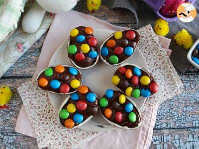 Recept Velikonoční vajíčka plněná čokoládovým dezertním krémem a m&m's