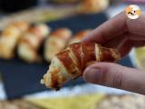 Croissanty z listového těsta s bešamelovou omáčkou, šunkou a sýrem - Příprava krok 6