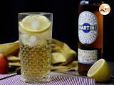 Martini Spritz bez alkoholu, sladký květinový koktejl k aperitivu - Příprava krok 5