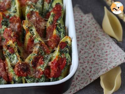 Conchiglioni plněné ricottou a špenátem: neodolatelné zapečené vegetariánské jídlo - foto 4