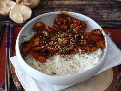 Houby na korejský způsob - houby shiitake v omáčce gochujang - foto 2