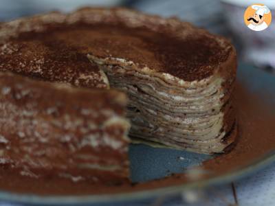 Palačinkový koláč ve stylu Tiramisu s kávou a kakaem - foto 3