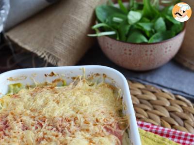 Pórek au gratin s vařenou šunkou a sýrem - foto 5