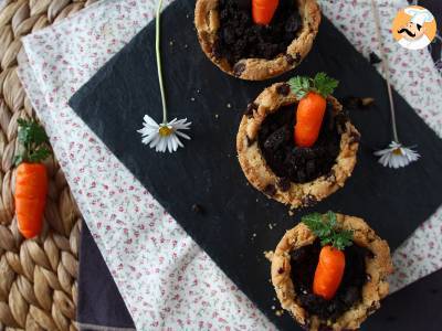 Sušenkové košíčky přelité čokoládovou ganache, ve stylu mrkvového hrnce - foto 2